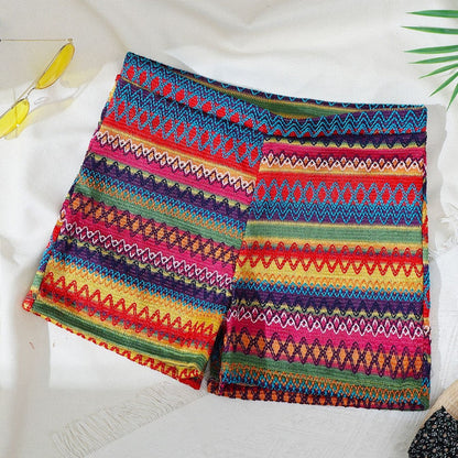 Color Knitted Beach Shorts Sexy Bikini Swimsuit Women Boxer Briefs