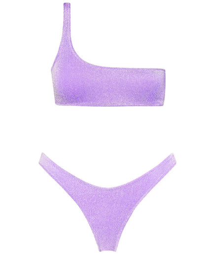 Bikini Swimsuit Starry Sky Shoulder High Waist Split Swimsuit Women Bikini