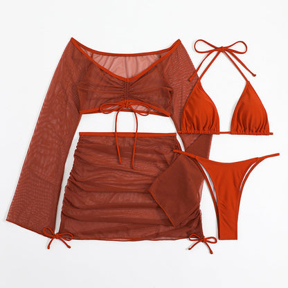 Arrival Ladies Swimsuit Split Four Piece Swimsuit Summer Beach Sexy Bikini