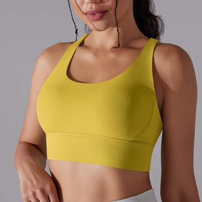 Nude Feel Sports Underwear Push up Sexy Seamless One Piece Cup Beauty Back Yoga Bra Running Workout Vest Women