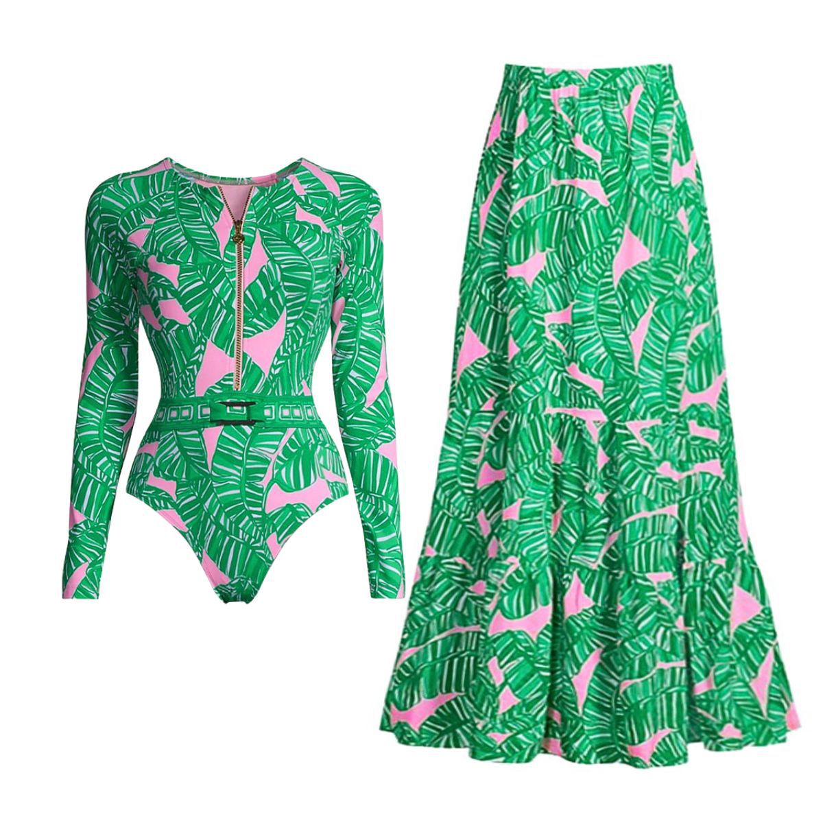 Printed One Piece Swimsuit Women&