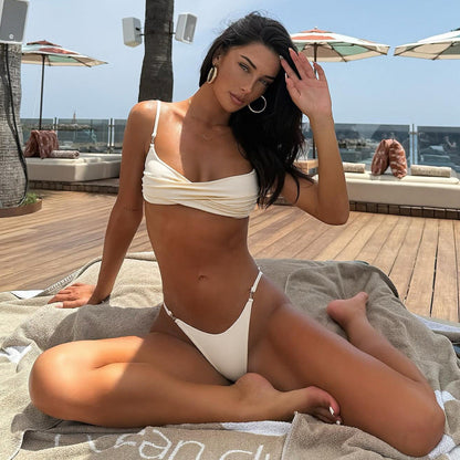 Bikini Sexy Bikini Solid Color Split Women Swimsuit Women