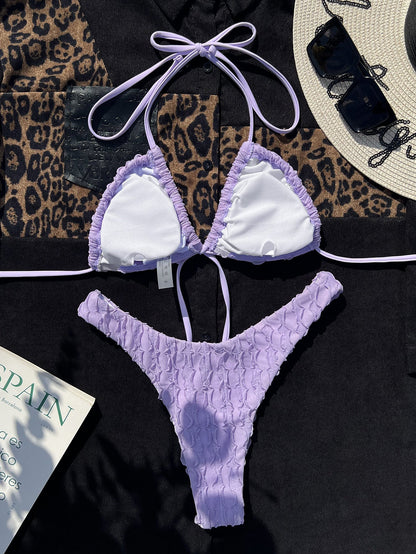 Split Swimsuit Three Dimensional Petals Bandage Sexy Bikini Swimsuit Bikini