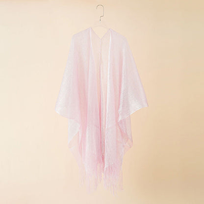 Beach Solid Color Sun Proof Tassel Knitting Beach Cover Up Sweater Shawl Cardigan