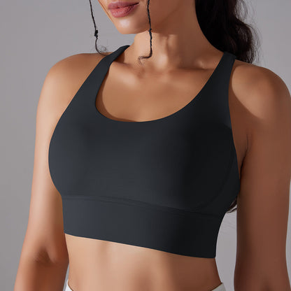 Nude Feel Sports Underwear Push up Sexy Seamless One Piece Cup Beauty Back Yoga Bra Running Workout Vest Women