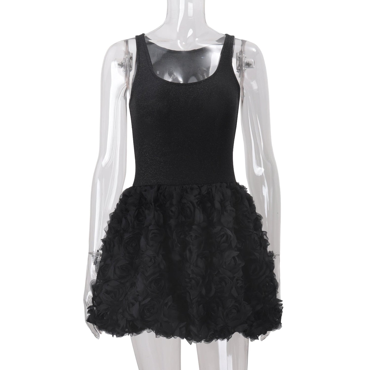 Women Clothing Fall Sexy U Collar Plush Slim Fit Patchwork Solid Color Sling Dress
