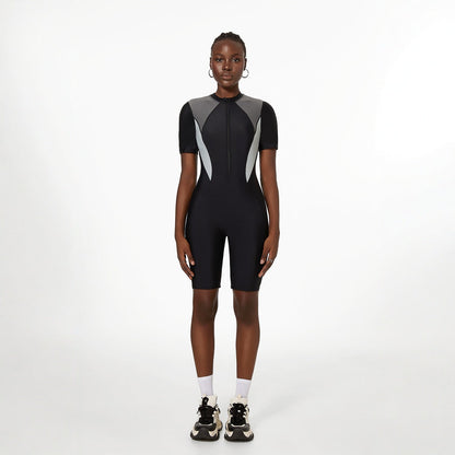 One Piece Zipper Sports Swimsuit Women Long Sleeve Surfing Swimsuit Surfing Boxer Dive Skin Snorkeling