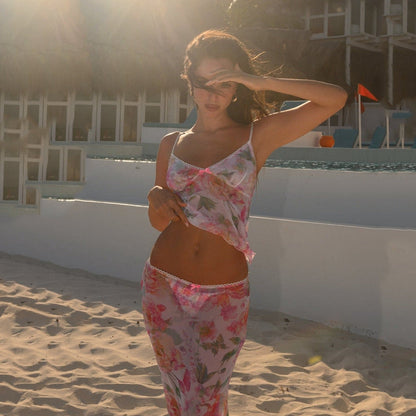 Beach Dress Bikini Sexy Bikini Floral Gauzy Women Swimsuit Swimsuit Women