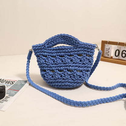 Crossbody Cotton Thread Woven Bag All Matching Hollow Out Cutout Straw Bag Vacation Beach Bag Partysu Women Bag