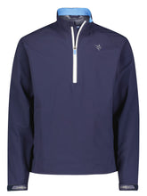 White Water Life Palm Beach waterproof quarter zip in navy, featuring a high collar and full-length zipper for outdoor activities.