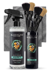 Blackline Car Care BLACKLINE® 8oz air freshener, Oasis scent, hanging car air freshener with a sleek design.