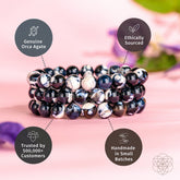 Exotic Orca Agate bracelet by Conscious Items featuring deep healing, polished agate beads arranged in a stylish bracelet design.