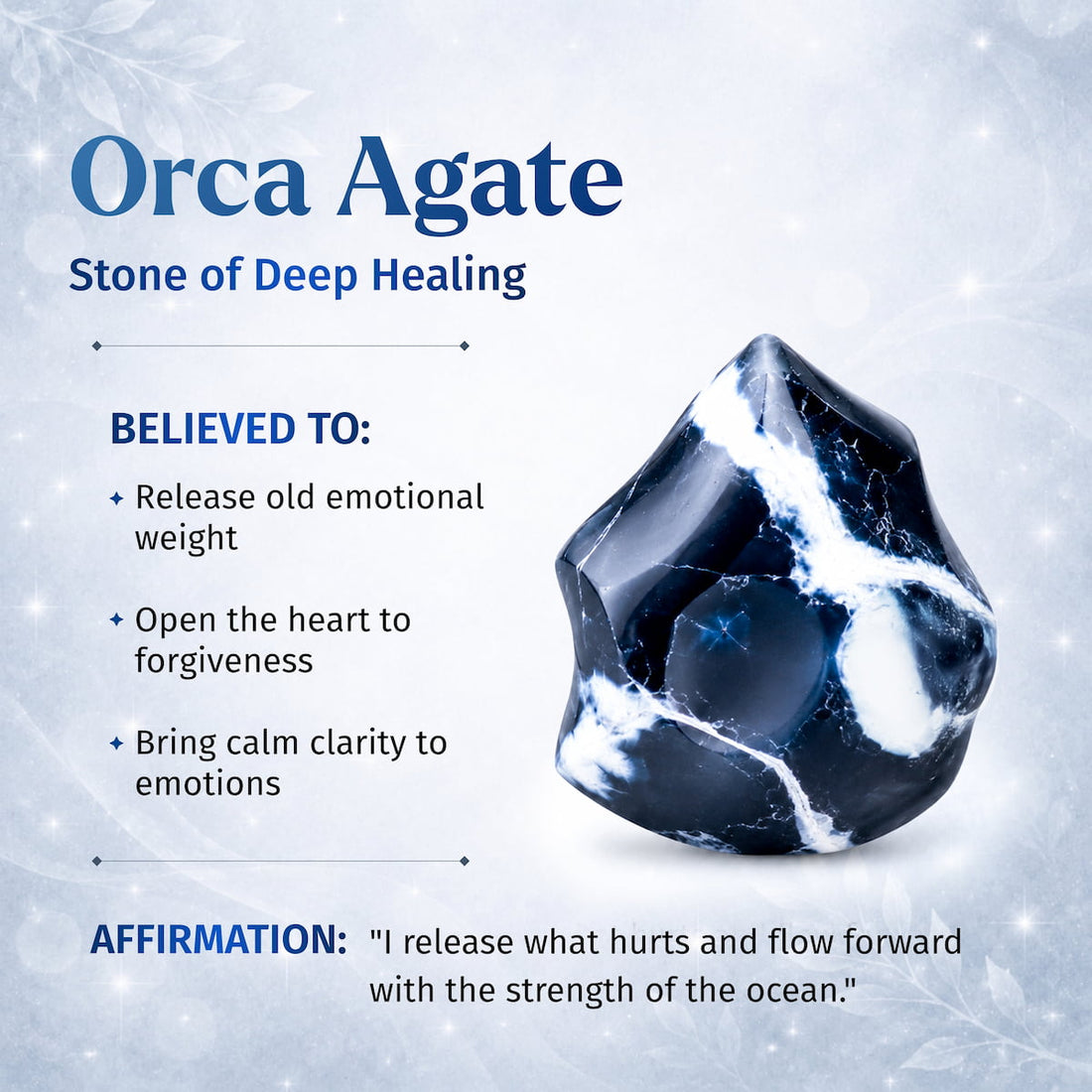 Exotic Orca Agate bracelet by Conscious Items featuring deep healing properties and natural black and white banding.