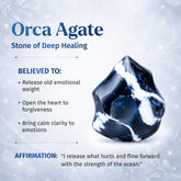 Exotic Orca Agate bracelet by Conscious Items featuring deep healing properties and natural black and white banding.