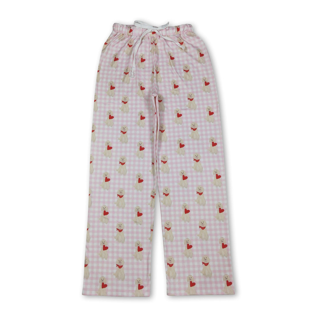 Dog heart plaid adult women valentine&