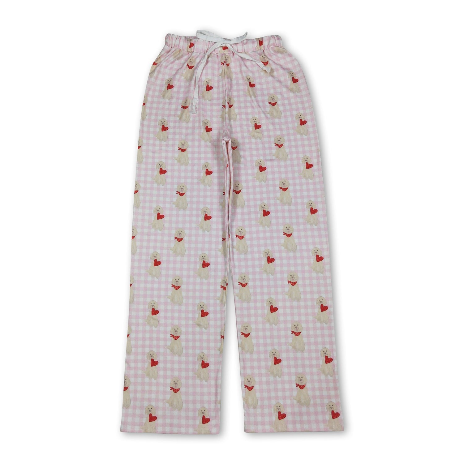 Dog heart plaid adult women valentine&