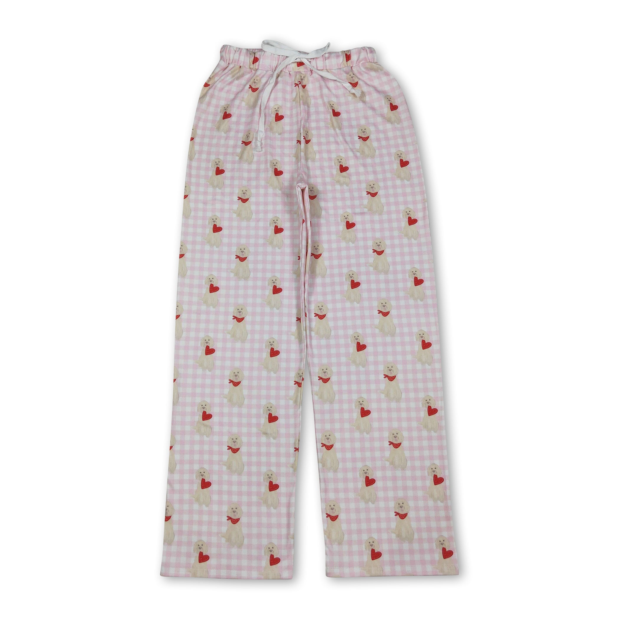 Dog heart plaid adult women valentine&