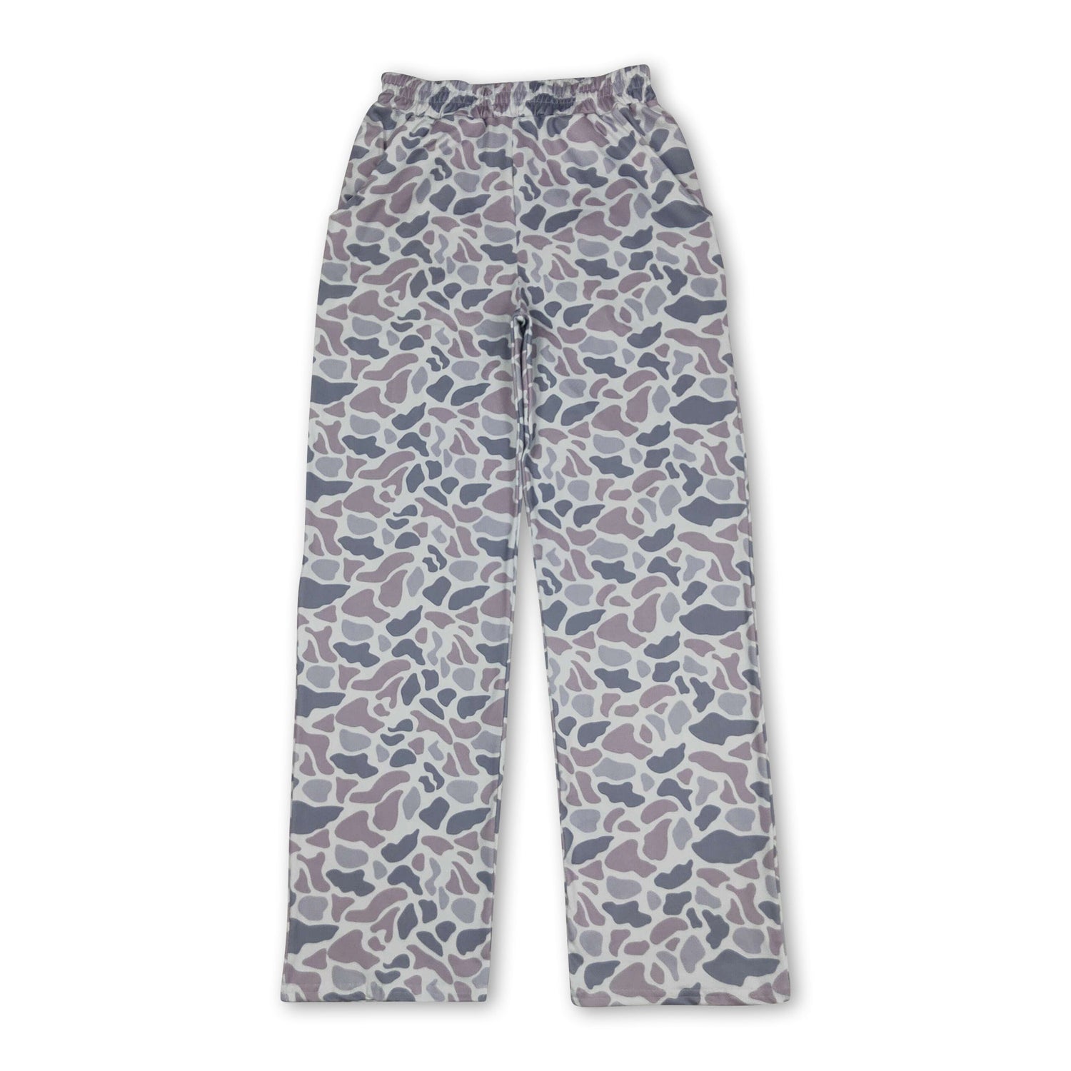Grey camo pocket adult women pants