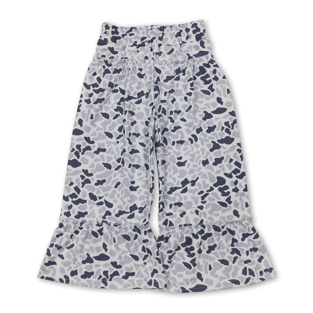 Grey camo patchwork kids girls fall pants