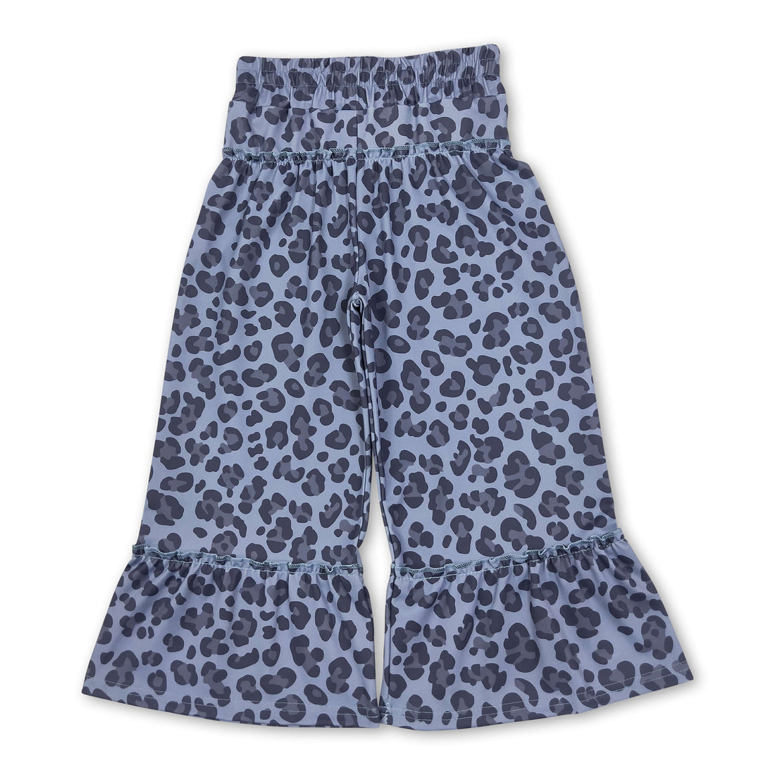 Black leopard patchwork kids girls fall pants