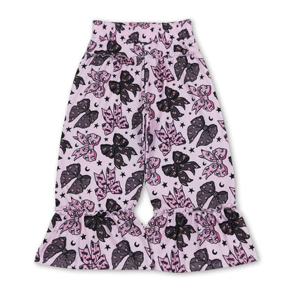 Candy corn bat pink patchwork girls Halloween ruffle pants