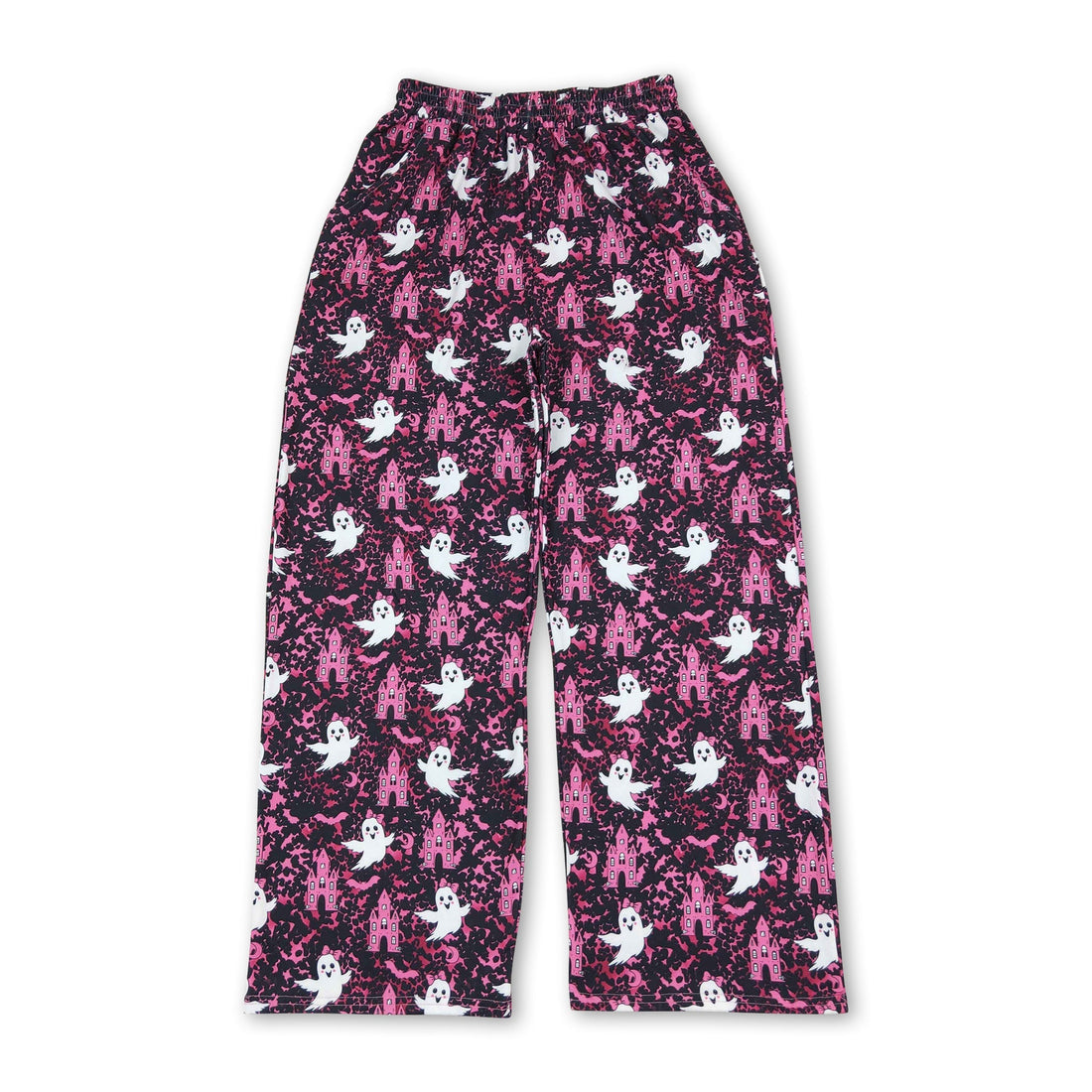 Leopard pink ghost bat adult women Halloween pants
