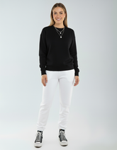 Fleece jogger pants by SpectraUSA, style P2005, shown in black with tapered fit and elastic waistband.