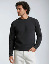 SpectraUSA unisex charcoal heather fleece crew neck sweatshirt with drop shoulder design, midweight and comfortable fit.