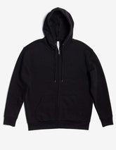 Black heavyweight fleece zip hoodie by SpectraUSA, featuring a front zipper and cozy fleece fabric for warmth.