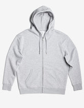 Gray heavyweight fleece zip hoodie from SpectraUSA, featuring a front zipper and cozy, durable fabric for casual wear.