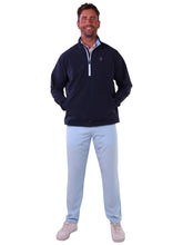 White Water Life Palm Beach waterproof quarter zip, lightweight outdoor jacket with full front zip and collar, in ocean blue.