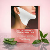 Maree PDRN V-line Lifting Mask applied on face showing a close-up of the skincare mask for skin tightening and lifting.