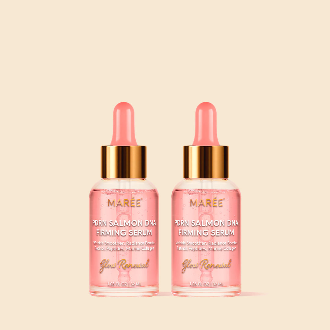 Maree Firming &amp; Renewing PDRN Serum in a glass dropper bottle, showcasing the serum&