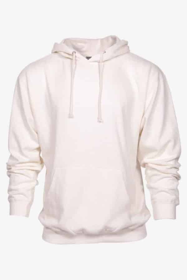 SpectraUSA midweight fleece hoodie pullover with front pocket, shown in a front view, comfortable casual wear for cold weather.