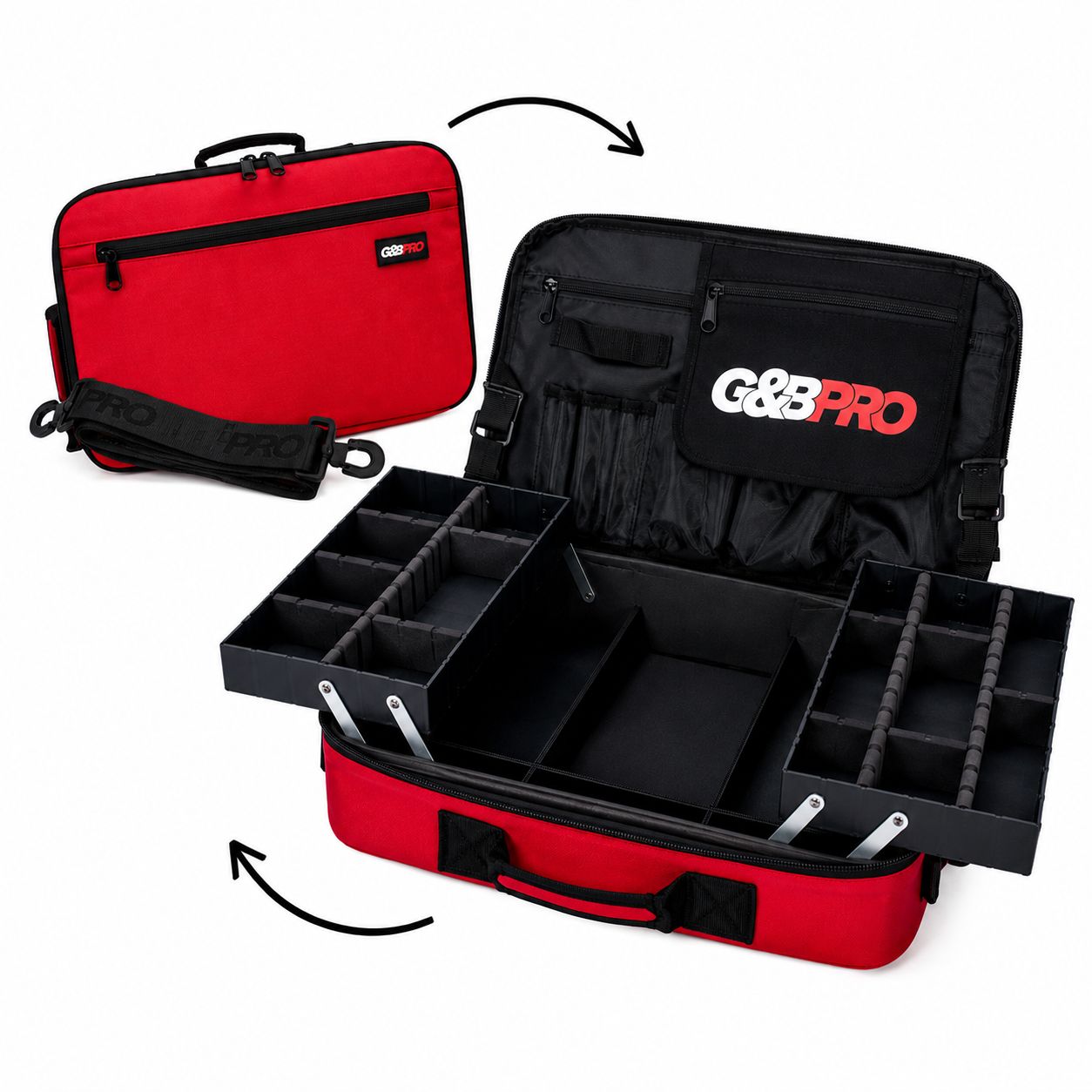 Crossbody Mobile Workstation with Extending Tray System – Fire Red