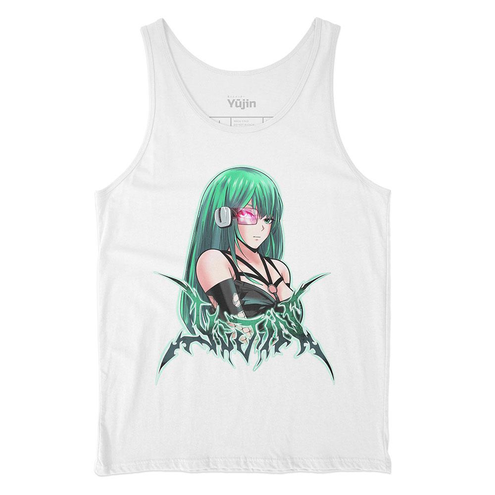 Yūjin Clothing Power Level tank top featuring a sleek design and comfortable fit, ideal for casual or athletic wear.