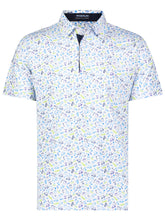 White Water Life Links Print Polo shirt, featuring a stylish golf-inspired design, displayed on a neutral background.