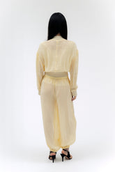 FindmeNowTheLabel Zora Voile Pant in Butter, lightweight and flowy pants with a relaxed fit, perfect for casual wear.