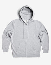 Unisex midweight fleece zip hoodie by SpectraUSA with athletic heather fabric and full zipper front.