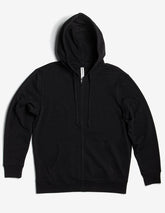 Unisex black fleece zip hoodie by SpectraUSA, midweight design with full front zipper and casual style.