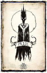 Colorful poster of the Seven Deadly Sins with Pride theme, featuring detailed illustrations and bold text, by Any Means Necessary Clothing