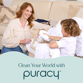 Puracy Carpet and Upholstery Shampoo bottle, designed for cleaning carpets and fabric furniture effectively.