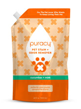 Puracy Pet Stain and Odor Remover bottle showing the 48oz size with a clean label and spray nozzle.