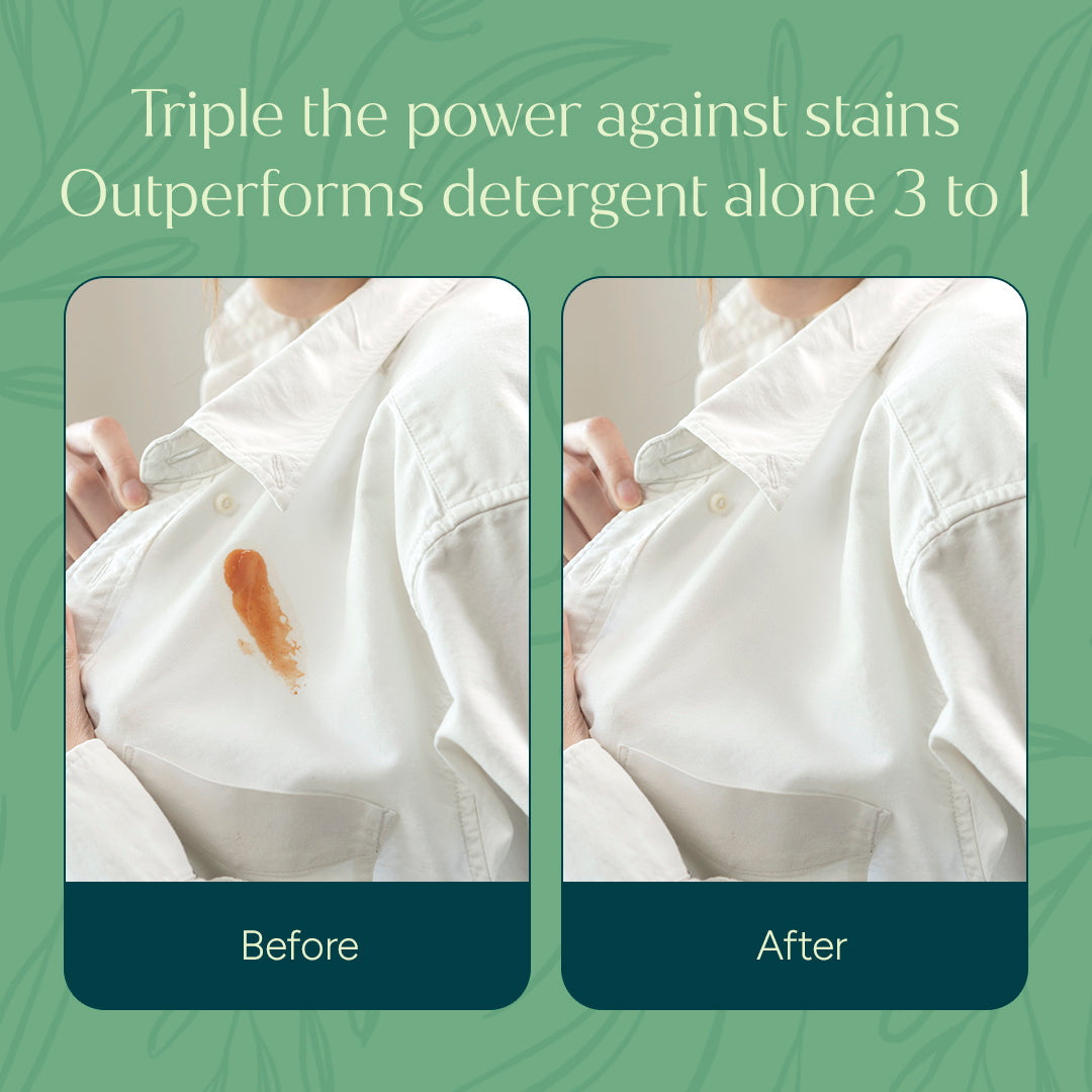 Puracy laundry stain remover in a 4oz bottle, showing the stain removal product with a clean fabric background.