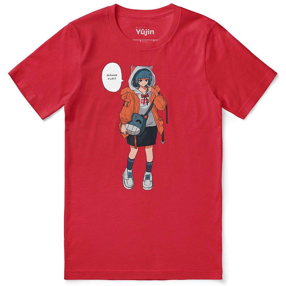 Yūjin Clothing Drippin Kitten T-Shirt featuring a colorful cartoon kitten graphic on a casual cotton tee