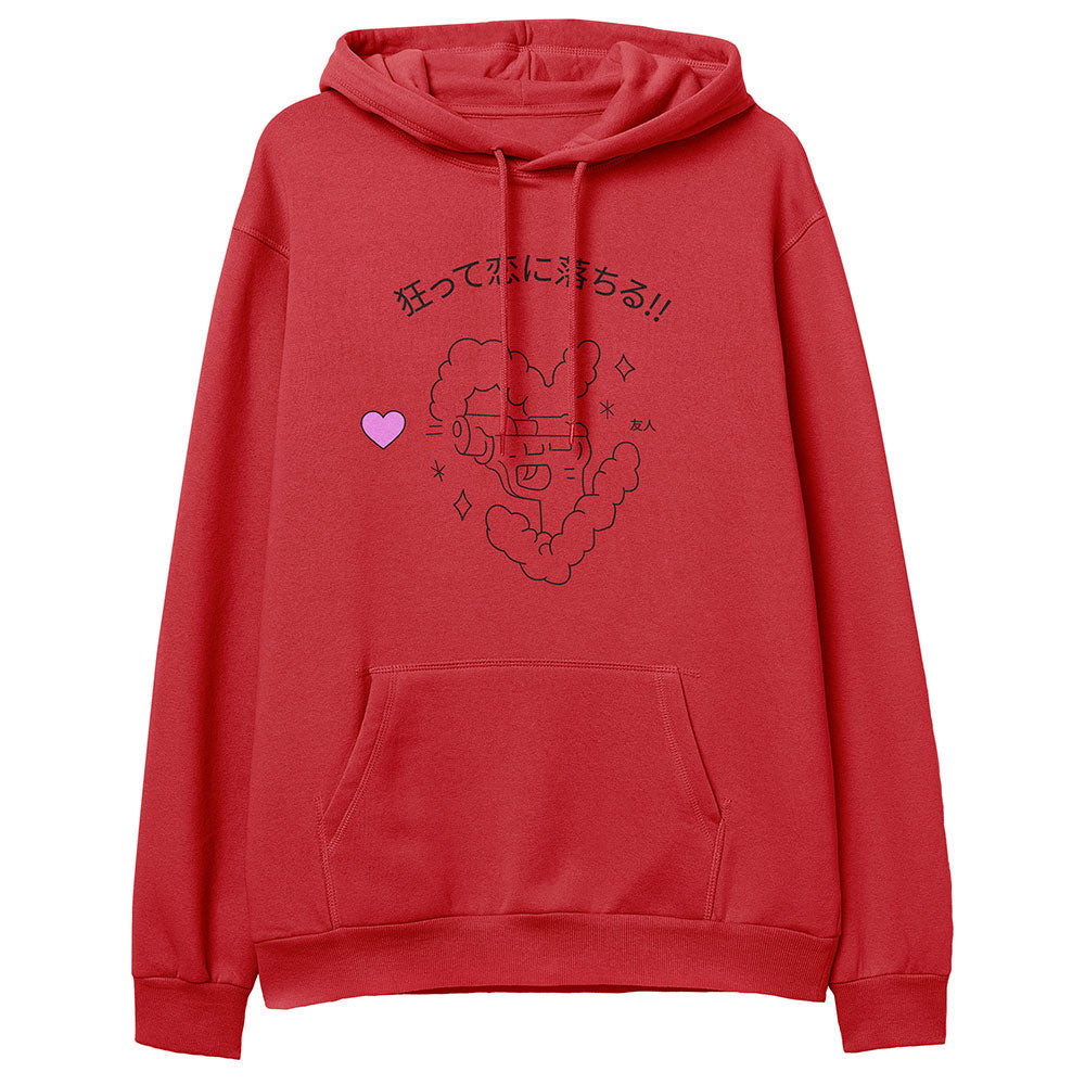 Yūjin Clothing Madly In Love hoodie featuring soft fabric, front graphic design, and cozy fit for casual wear.