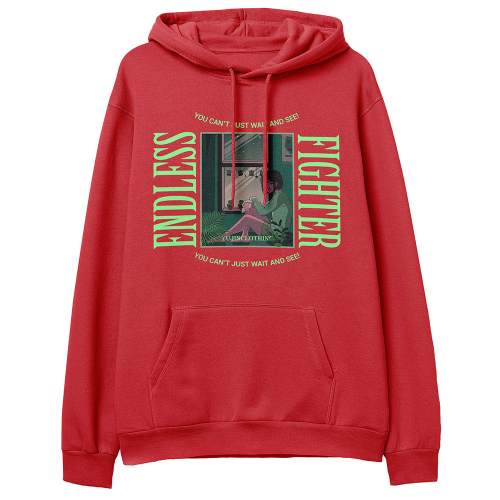 Yūjin Clothing Endless Fighter hoodie featuring a stylish design with a comfortable fit and hooded style.
