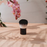 Rose Gold Sunless Face & Body Self Tanning Bundle with kabuki brush for a smooth, natural glow on face and body.