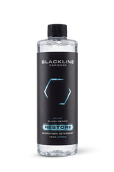 Blackline Car Care BLACKLINE® Restore microfiber detergent in a 16oz bottle, designed for cleaning and maintaining microfiber car interiors.