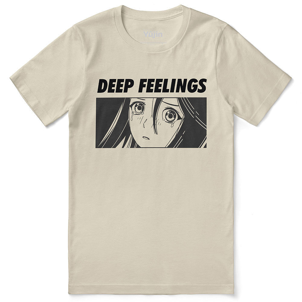 Deep Feelings T-Shirt by Yūjin Clothing featuring a comfortable fit and stylish design, perfect for casual wear.